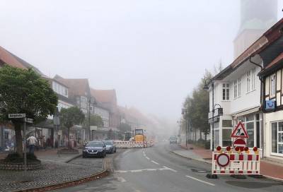 Innenstadt Baustelle in Gronau im Herbst 2019.