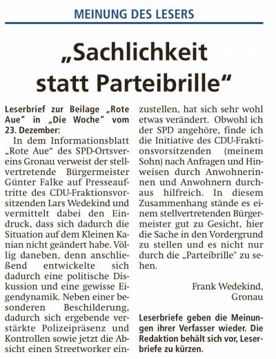Leserbrief von Frank Wedekind aus der LDZ vom 29.12.2020. 