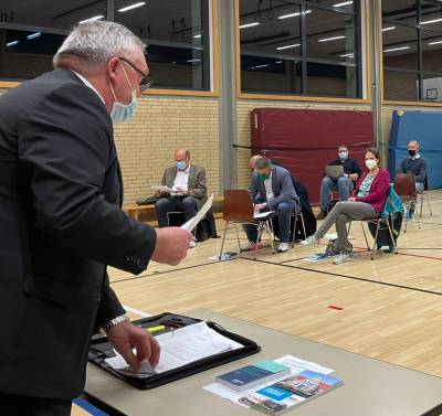 CDU-Stadtratsfraktion 2021-2026. Hier auf der konstituierenden Ratssitzung am 23.11.2021 in Banteln.