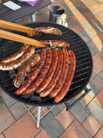 Grillen am Wilhelm-Fricke-Haus nach der letzten Fraktionssitzung der CDU-Fraktion des Stadtrates. 