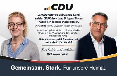 Berit Kreibohm und Lars Wedekind arbeiten jetzt in einem Vorstandsteam zusammen - 16.06.2026 ! 