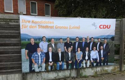 Die Kandidaten der CDU f�r den neuen Stadtrat ab dem 11.09.2016. Hier das Poster auf dem Gel�nde vom Getr�nkehandel Poppinga. 