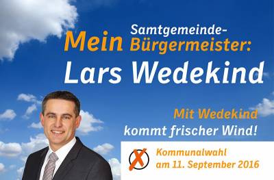 DER Samtgemeindeb�rgermeister f�r das Leinebergland: LARS WEDEKIND !
