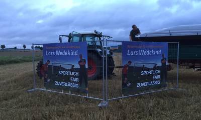 Samtgemeindeb�rgermeister f�r alle Menschen in der zuk�nftigen Samtgemeinde Leinebergland - hier vor Deinsen in Richtung K�lftal.