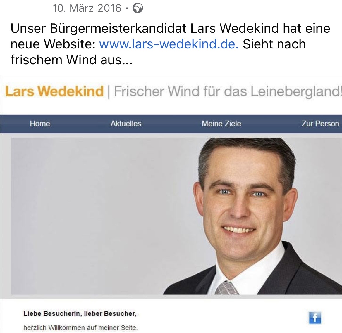 Start am 10.03.2016 mit der Homepage von Lars Wedekind ! 