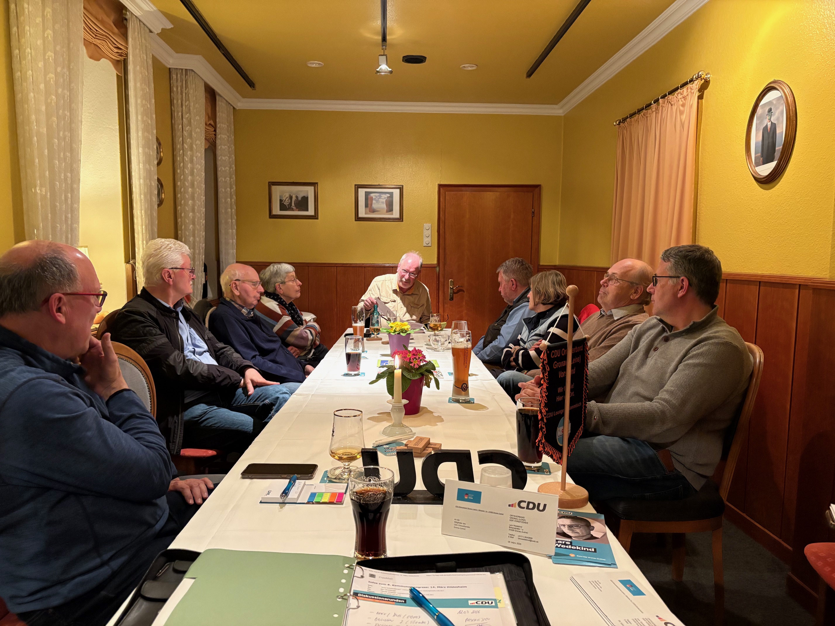 Guter Besuch beim 13. Stammtisch der CDU Gronau (Leine) in der letzten Woche. 