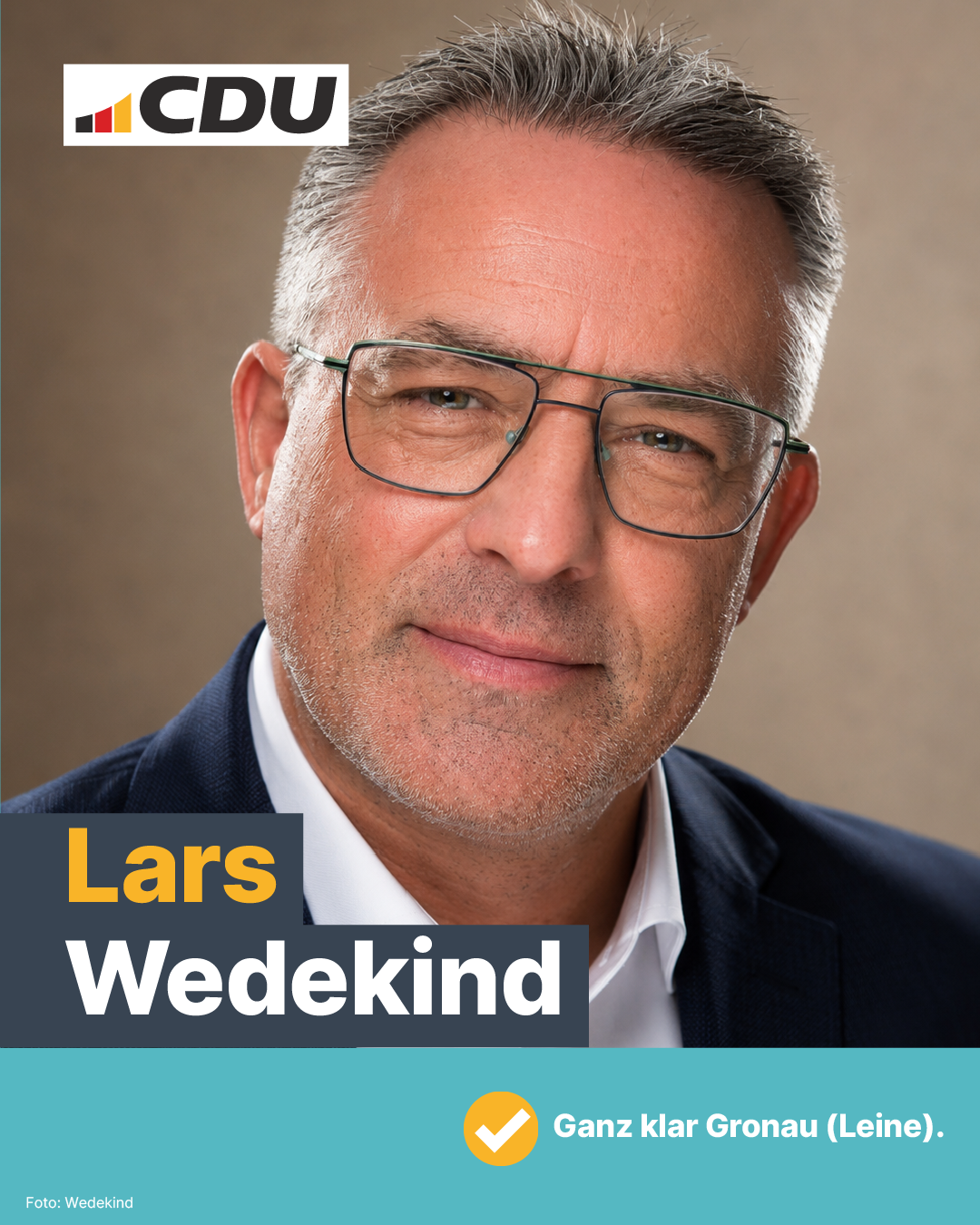 Lars Wedekind ist auf den beiden Listen f�r den Stadtrat Gronau (Leine) und den Samtgemeinderat Leinebergland auf Platz 1 f�r die CDU am Start am 13.09.2026. 