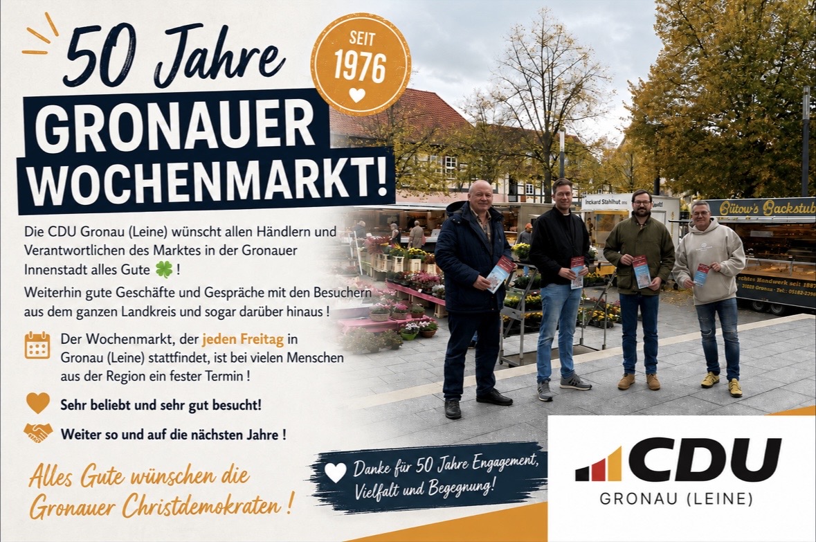 50. Geburtstag von 1976 bis 2026 - der Gronauer Wochenmarkt ! 