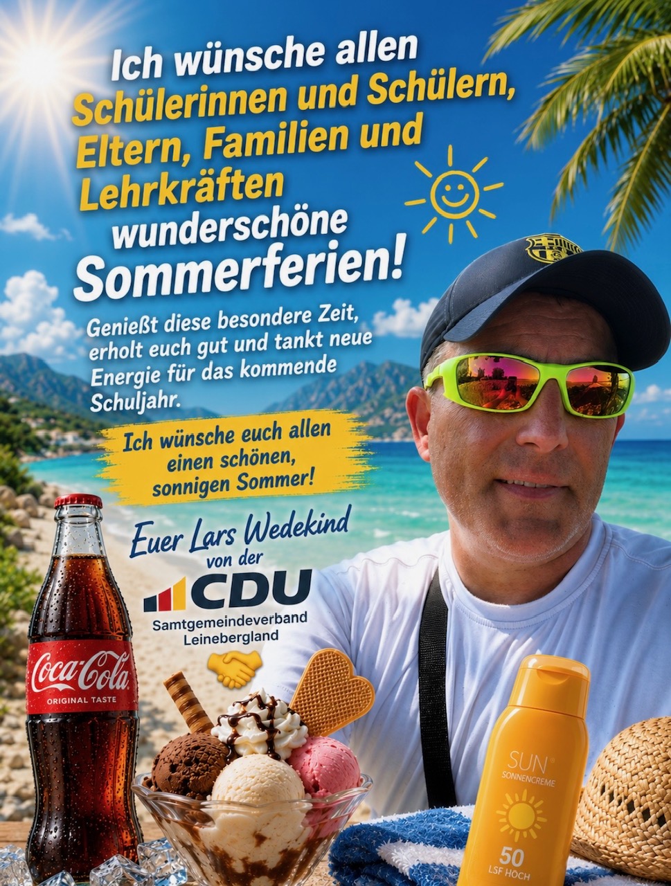 Sch�ne Ferien sind gew�nscht - aber die Arbeit f�r den Wahlkampf geht munter weiter ! 