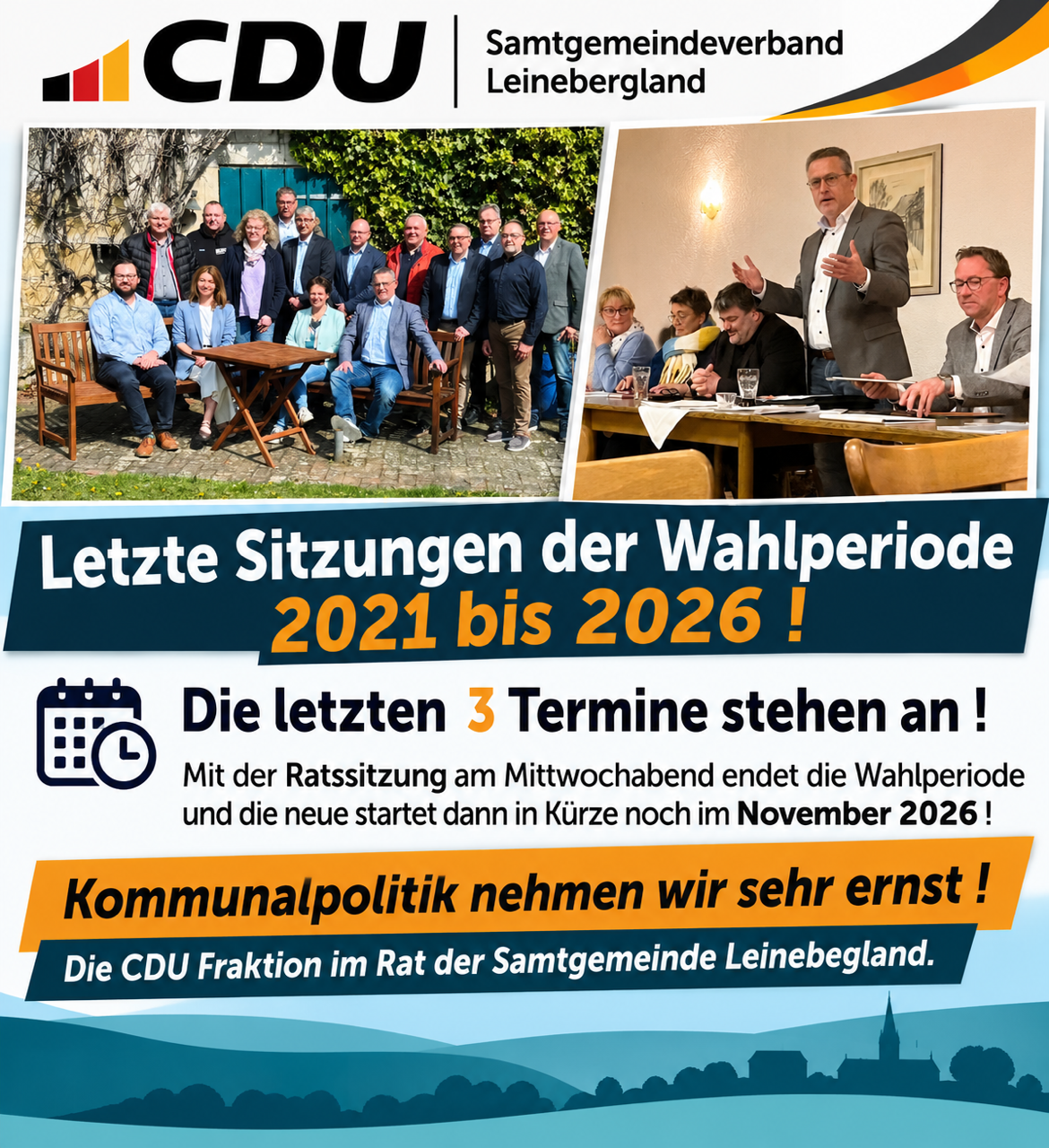 Die letzten drei Sitzungen der Wahlperiode 2021 - 2026 finden diese Woche statt. 